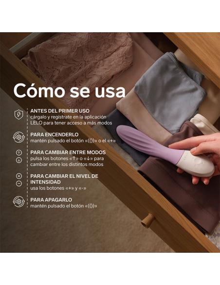 Lelo - mona twist vibrador para punto g recargable app control lavanda