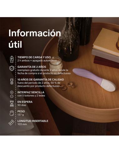 Lelo - mona twist vibrador para punto g recargable app control lavanda