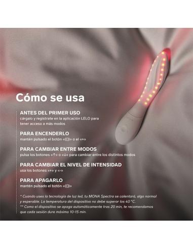 Lelo - mona spectra masajeador íntimo con luz roja recargable app control