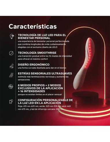 Lelo - mona spectra masajeador íntimo con luz roja recargable app control