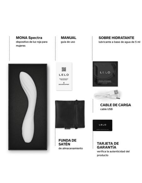 Lelo - mona spectra masajeador íntimo con luz roja recargable app control