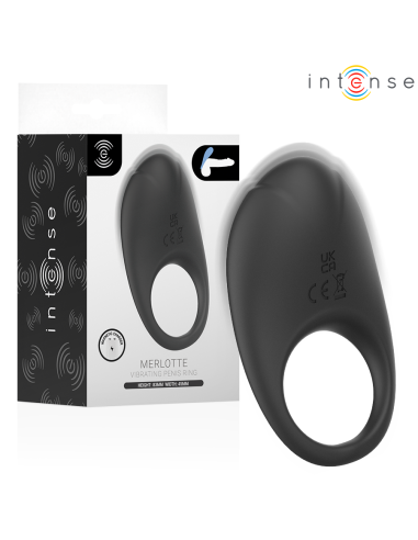 Intense - merlotte anillo vibrador con estimulación de clítoris negro