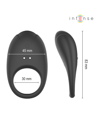 Intense - merlotte anillo vibrador con estimulación de clítoris negro