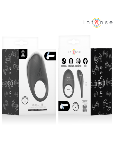 Intense - merlotte anillo vibrador con estimulación de clítoris negro