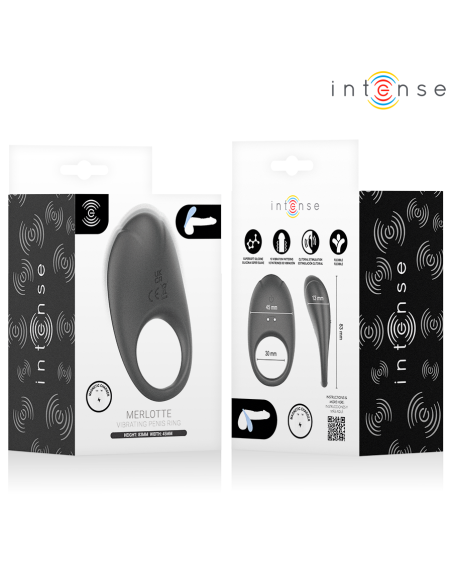 Intense - merlotte anillo vibrador con estimulación de clítoris negro