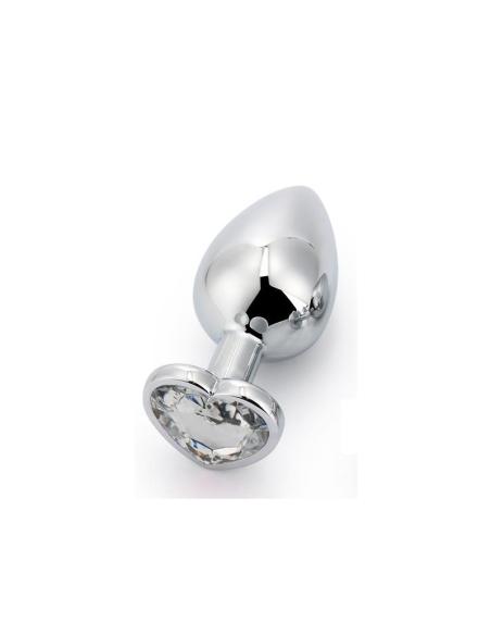 Plug Anal con Joya de Corazón Blanco Talla L