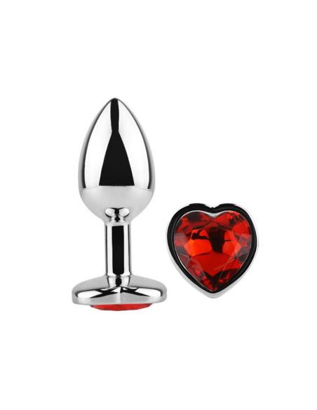 Plug Anal con Joya de Corazón Red Scarlet Talla M
