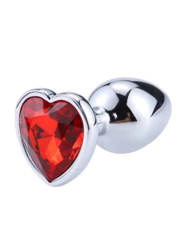 Plug Anal con Joya de Corazón Red Scarlet Talla M
