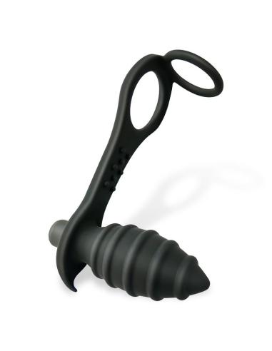 Aksten Plug Anal con Vibración y Anillo para Testículos