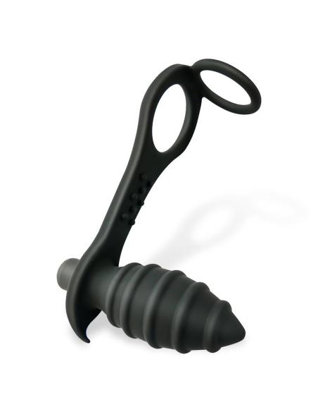 Aksten Plug Anal con Vibración y Anillo para Testículos