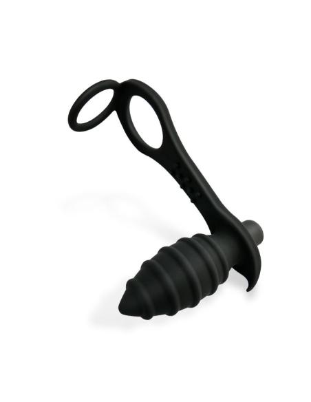 Aksten Plug Anal con Vibración y Anillo para Testículos