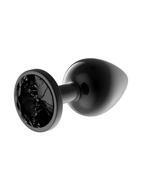 Blackgem Plug Anal Metálico con Joya Negro Talla L