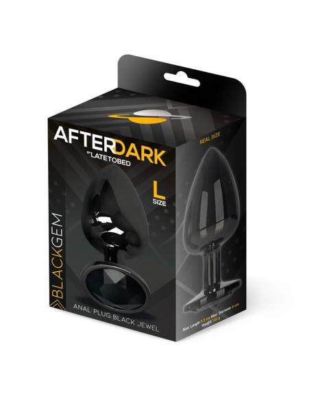 Blackgem Plug Anal Metálico con Joya Negro Talla L