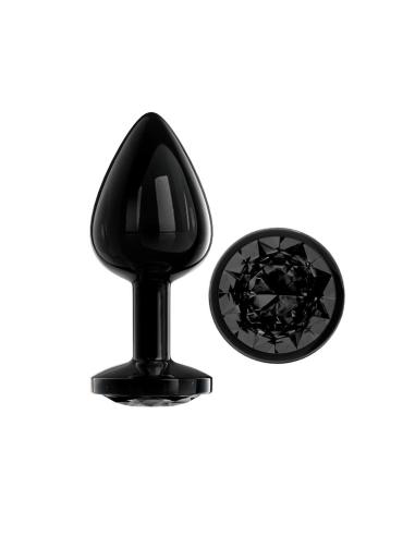 Blackgem Plug Anal Metálico con Joya Color Negro Talla M