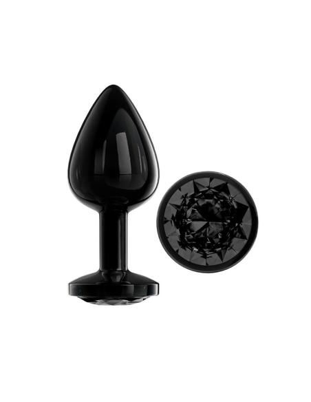 Blackgem Plug Anal Metálico con Joya Color Negro Talla M