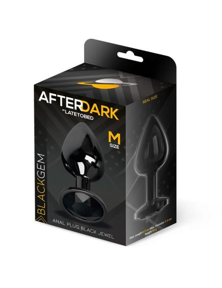 Blackgem Plug Anal Metálico con Joya Color Negro Talla M