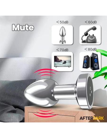 Dimpor Plug Anal Cromado con Vibración USB Magnético Talla L
