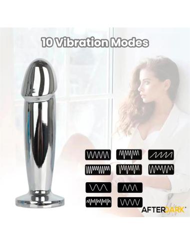 Sarmy Plug Anal Cromado con Vibración USB Magnético Talla S