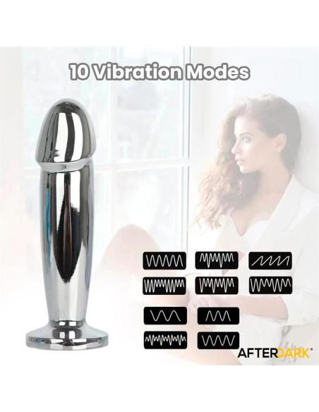 Sarmy Plug Anal Cromado con Vibración USB Magnético Talla S