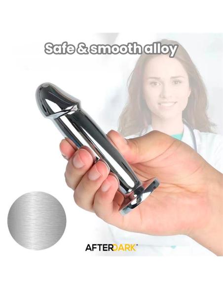 Sarmy Plug Anal Cromado con Vibración USB Magnético Talla M