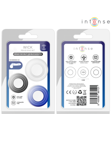 Intense - wick set de 3 anillos varios colores