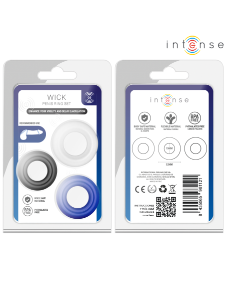 Intense - wick set de 3 anillos varios colores