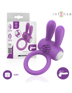 Intense - hopps anillo para pene vibrador con estimulación clitoriana morado