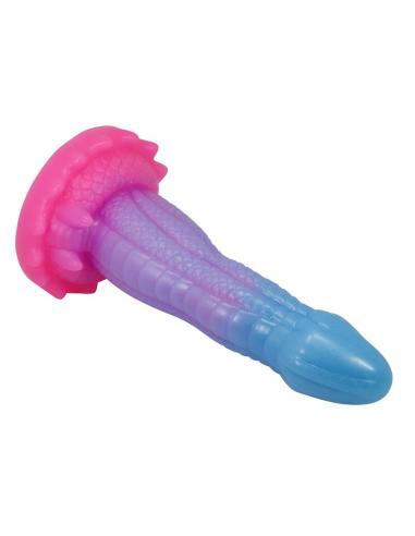 Power monsters - void python dildo fantasía con ventosa 20,5 cm ø 5,2 cm azul, lila y rosa