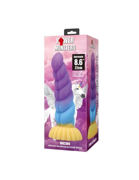 Power monsters - unicorn dildo tricolor 22 cm ø 5 cm