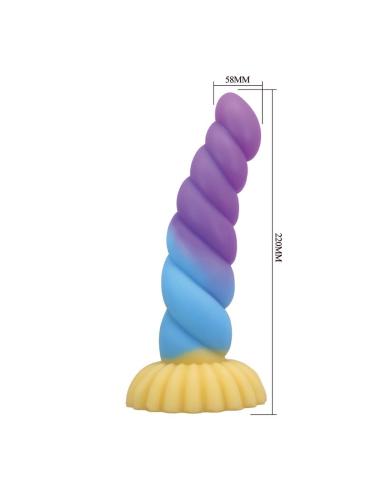 Power monsters - unicorn dildo tricolor 22 cm ø 5 cm