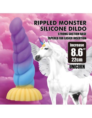 Power monsters - unicorn dildo tricolor 22 cm ø 5 cm