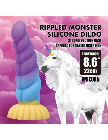 Power monsters - unicorn dildo tricolor 22 cm ø 5 cm