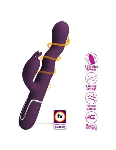 Pretty love - vibrador rabbit loursen con movimiento oscilante y 7 vibraciones recargable usb morado