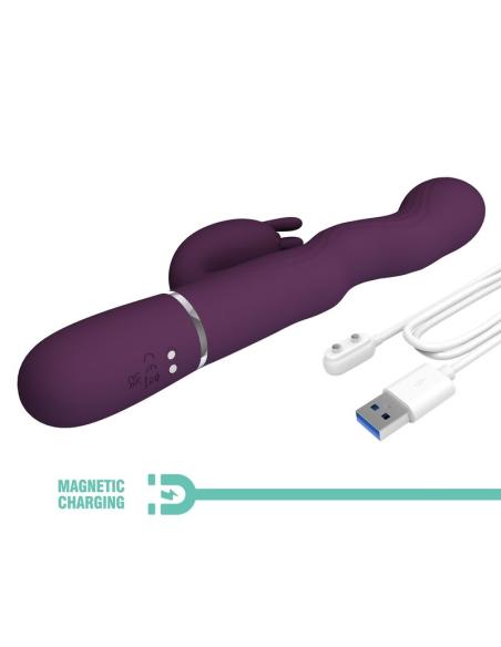 Pretty love - vibrador rabbit loursen con movimiento oscilante y 7 vibraciones recargable usb morado
