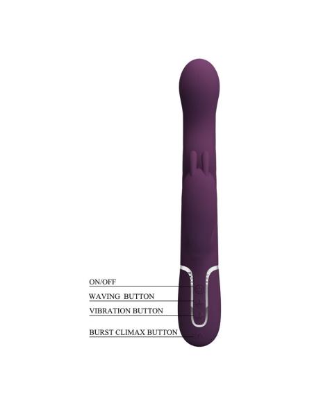 Pretty love - vibrador rabbit loursen con movimiento oscilante y 7 vibraciones recargable usb morado