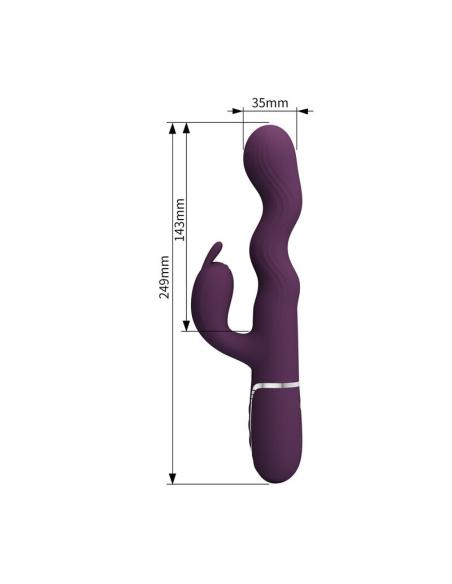 Pretty love - vibrador rabbit loursen con movimiento oscilante y 7 vibraciones recargable usb morado