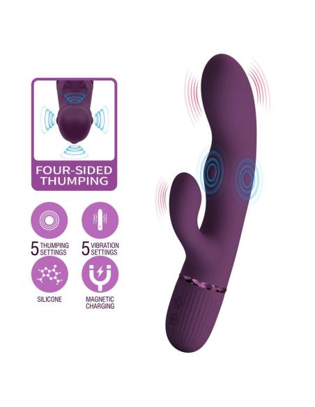 Pretty love - zach vibrador rabbit recargable con empuje 5+5 funciones