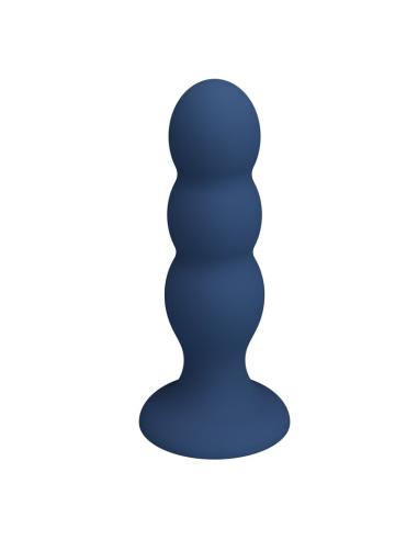 Mr play - plug anal con 3 bolas metálicas y ventosa azul