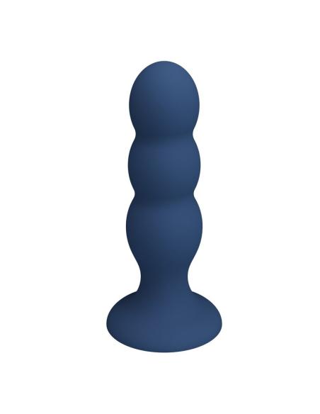 Mr play - plug anal con 3 bolas metálicas y ventosa azul