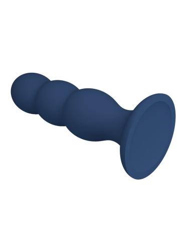 Mr play - plug anal con 3 bolas metálicas y ventosa azul