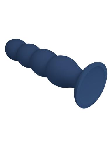 Mr play - plug anal con 4 bolas metálicas y ventosa azul