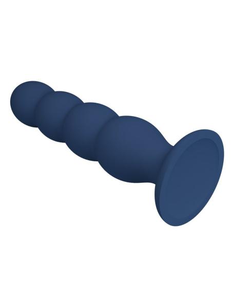 Mr play - plug anal con 4 bolas metálicas y ventosa azul