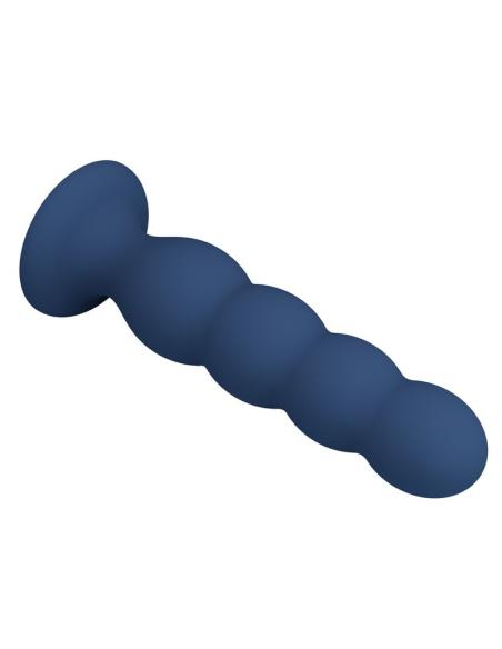 Mr play - plug anal con 4 bolas metálicas y ventosa azul