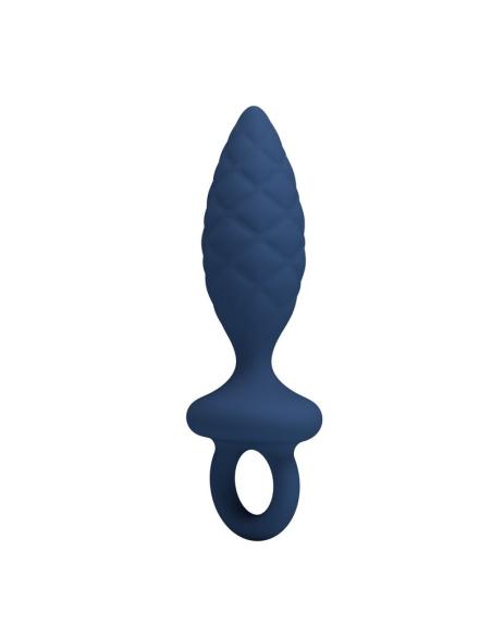 Mr play - plug anal texturizado con anilla azul m