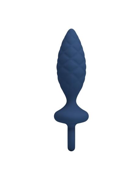 Mr play - plug anal texturizado con anilla azul m