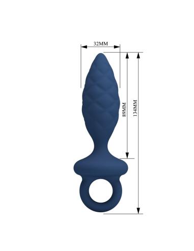 Mr play - plug anal texturizado con anilla azul m