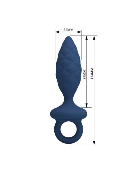 Mr play - plug anal texturizado con anilla azul m