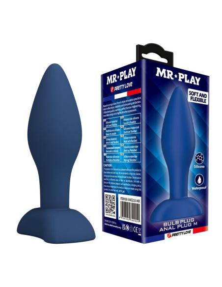 Mr play - plug anal cónico silicona azul m