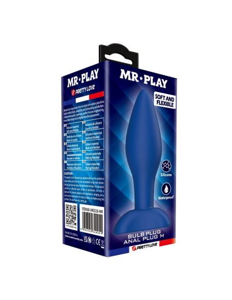 Mr play - plug anal cónico silicona azul m