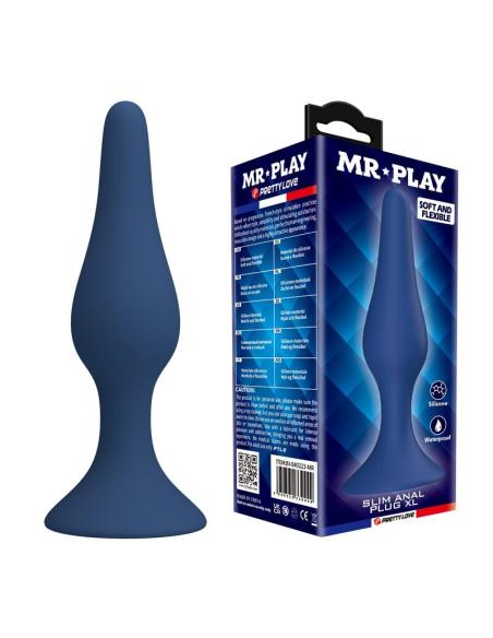 Mr play - plug anal cónico silicona azul xl
